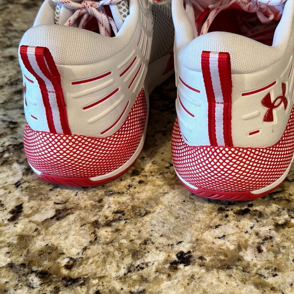 Under Armour Volleyball Shoe Women's White/RED New without Box (B-8 EP) - Picture 4 of 8